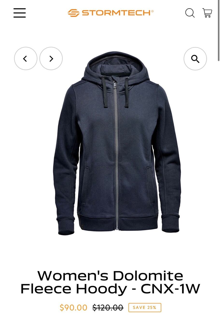 Stormtech Women’s Dolomite Fleece Hoodie Navy Blue Zip Up Jacket M NWT